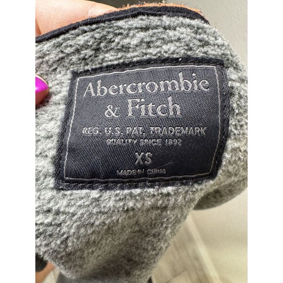 Abercrombie & Fitch Mens XS Gray Fleece Jacket‎ Polyester Zip-Up - Picture 3 of 6